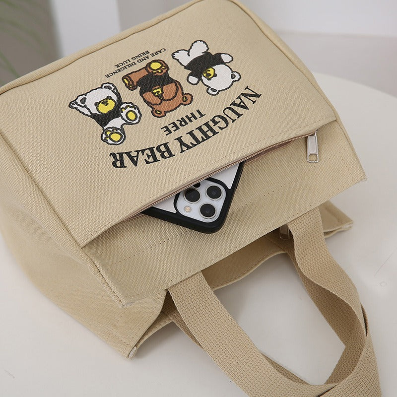 Wholesale High-value Canvas Hand-held Simple Small Three-dimensional Commuting Thickened Shoulder Bag